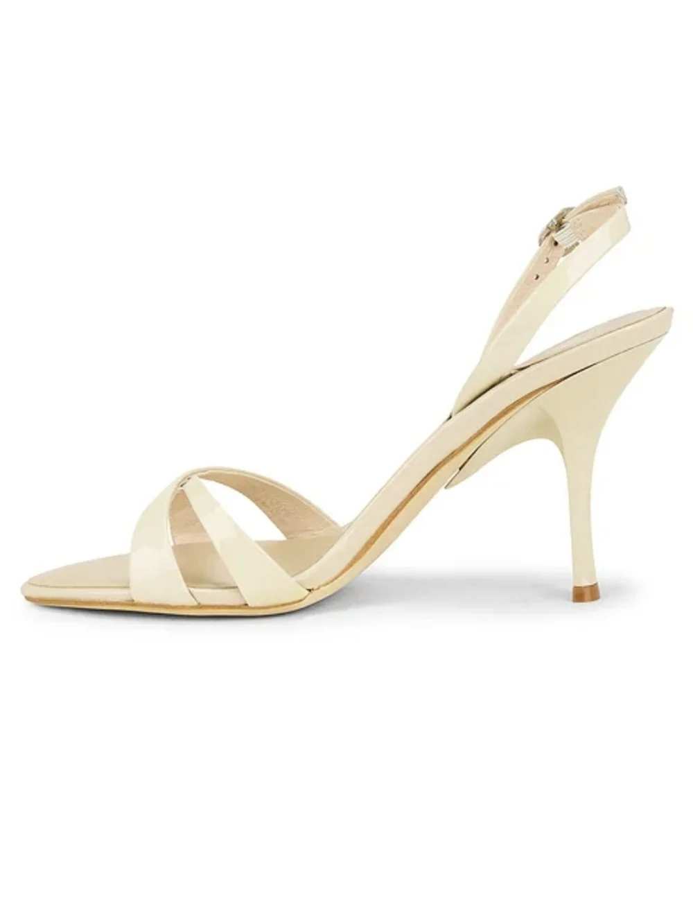 Jeffrey Campbell Women's Natural Marielle Slingback Sandal Size 7 Leather Heeled